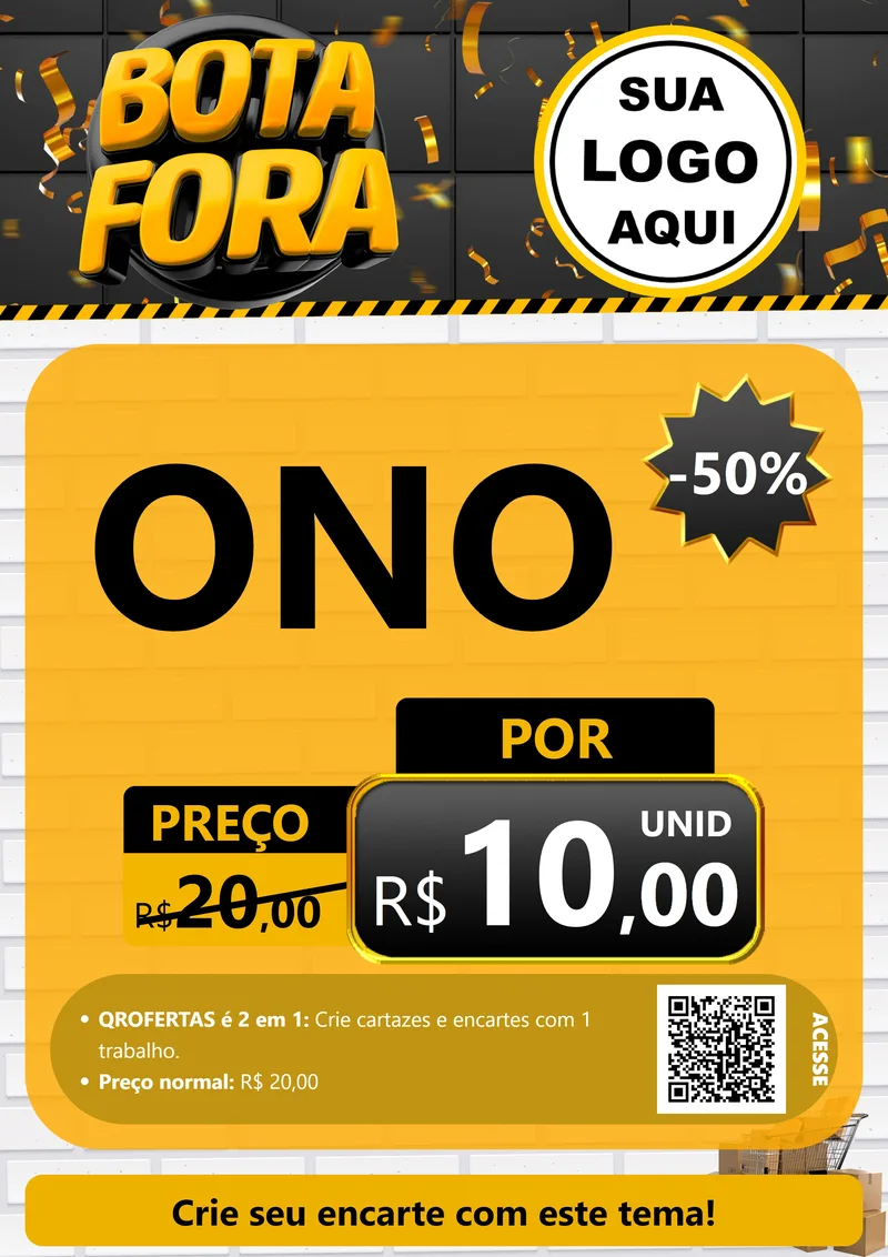Modelo de Cartaz para Cartaz A4 Vertical com o tema Bota Fora para Óticas