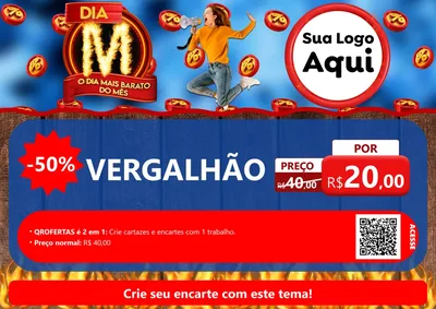 Modelo de Cartaz para Cartaz A4 Horizontal com o tema Dia M - O Dia Mais Barato Do Mês para Ferragens