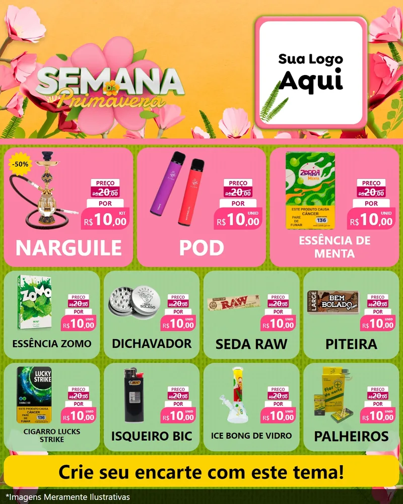 Modelo de Rede Social para Feed Instagram com o tema Semana da Primavera para Tabacaria