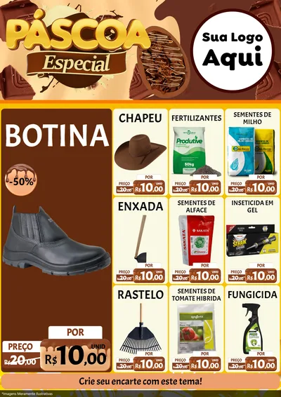 Modelo de Encarte para Encarte A4 Vertical com o tema Páscoa Especial para Agropecuária