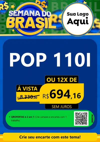 Modelo de Cartaz para Cartaz A4 Vertical com o tema Semana Do Brasil para Concessionaria de Motos