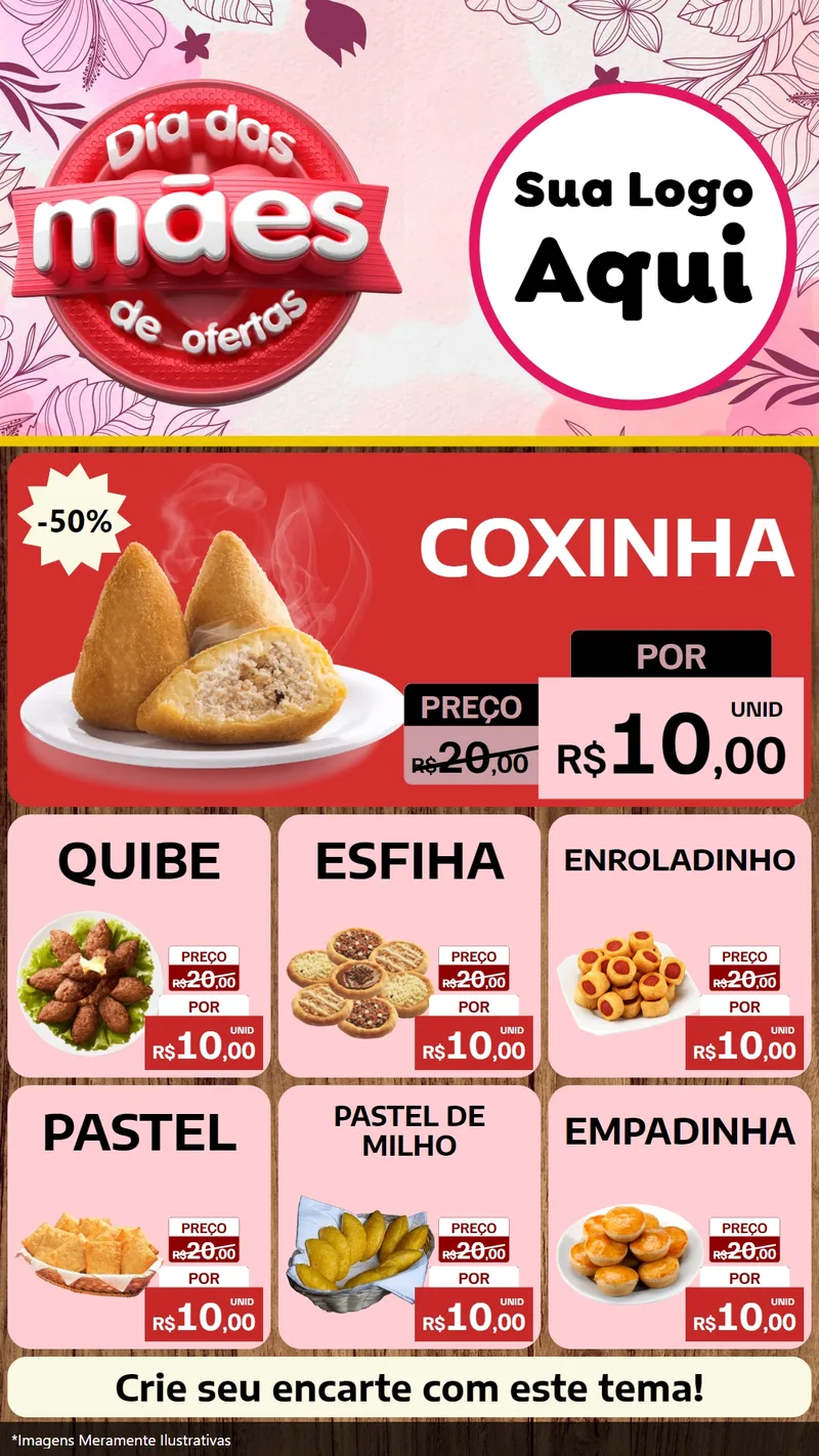 Modelo de Rede Social para Stories com o tema Dia Das Mães De Ofertas para Salgadaria