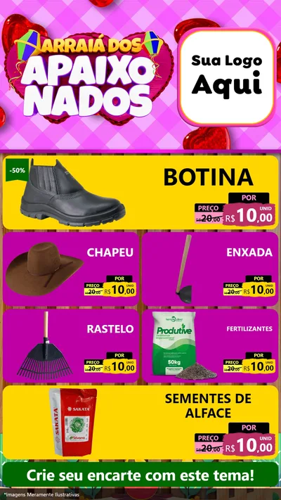 Modelo de TV para TV Vertical com o tema Arraiá dos Apaixonados para Agropecuária