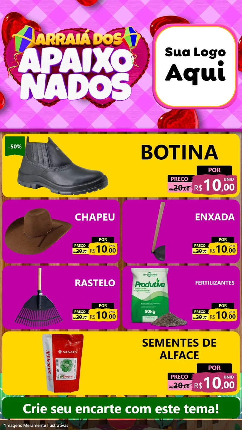 Modelo de TV para TV Vertical com o tema Arraiá dos Apaixonados para Agropecuária
