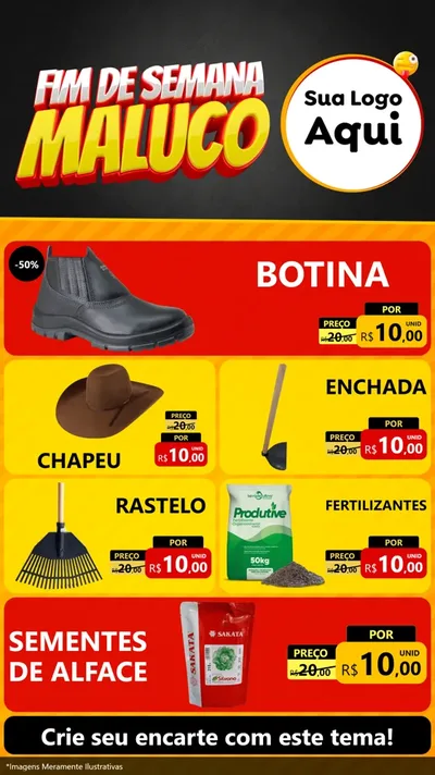 Modelo de TV para TV Vertical com o tema Final de Semana Maluco para Agropecuária