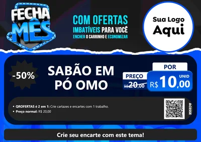 Modelo de Cartaz para Cartaz A4 Horizontal com o tema Fecha Mês para Produtos de Limpeza