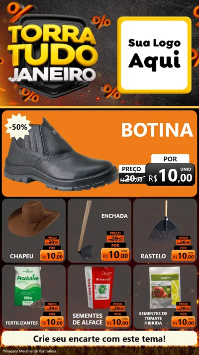 Modelo de Rede Social para Stories com o tema Torra Tudo Janeiro para Agropecuária