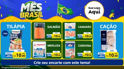 Modelo de TV para TV Horizontal com o tema Mês do Brasil para Peixaria