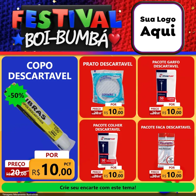 Modelo de Rede Social para Feed Facebook com o tema Festival Boi-Bumbá para Embalagens