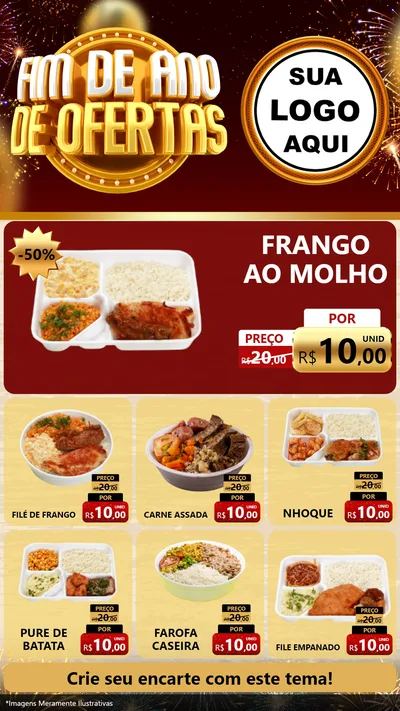 Modelo de Rede Social para Stories com o tema Fim de Ano de Ofertas para Restaurante