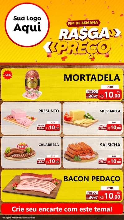 Modelo de TV para TV Vertical com o tema Fim de Semana Rasga Preços para Frios e Laticínios