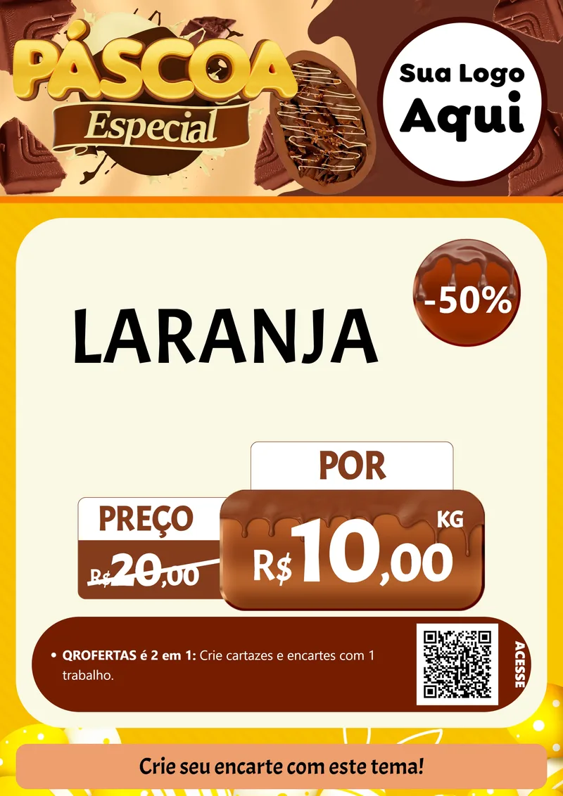 Modelo de Cartaz para Cartaz A4 Vertical com o tema Páscoa Especial para Hortifrúti
