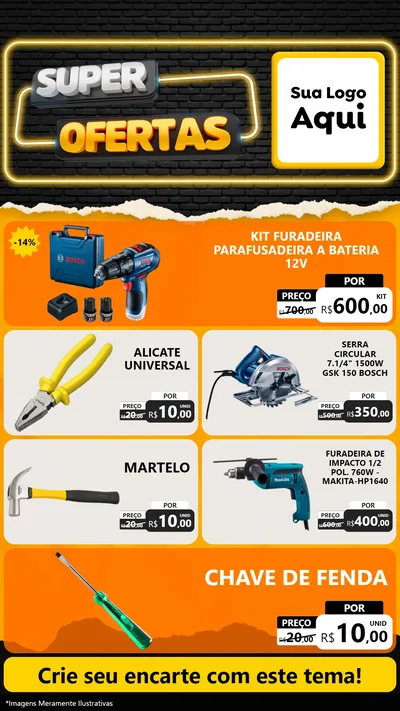 Modelo de TV para TV Vertical com o tema Super Ofertas para Maquinas e Ferramentas