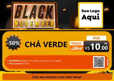 Modelo de Cartaz para Cartaz A4 Horizontal com o tema Black November para Produtos Naturais