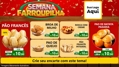 Modelo de TV para TV Horizontal com o tema Semana Farroupilha para Padaria