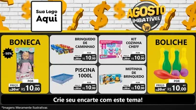 Modelo de TV para TV Horizontal com o tema Agosto imbatível para Brinquedos