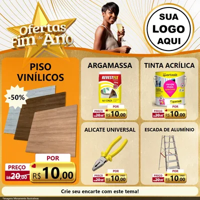 Modelo de Rede Social para Feed Facebook com o tema Ofertas Fim de Ano para Material para Construção
