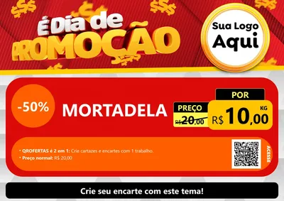 Modelo de Cartaz para Cartaz A4 Horizontal com o tema É Dia De Promoção para Frios e Laticínios
