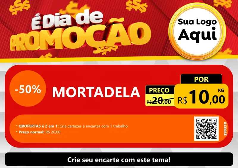 Modelo de Cartaz para Cartaz A4 Horizontal com o tema É Dia De Promoção para Frios e Laticínios