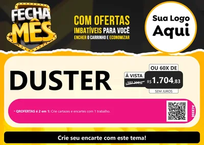 Modelo de Cartaz para Cartaz A4 Horizontal com o tema Fecha Mês para Concessionaria de Carros