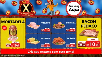 Modelo de TV para TV Horizontal com o tema Dia X - O Dia Mais Barato Do Mês para Frios e Laticínios