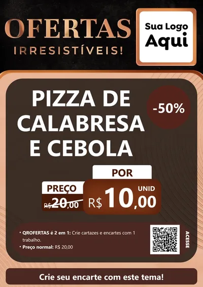 Modelo de Cartaz para Cartaz A4 Vertical com o tema Ofertas Irresistíveis! para Pizzaria