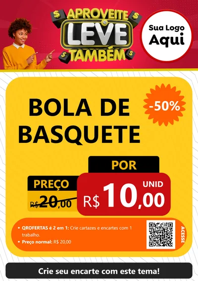 Modelo de Cartaz para Cartaz A4 Vertical com o tema Aproveite e Leve Também para Artigos Esportivos