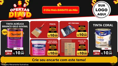 Modelo de TV para TV Horizontal com o tema Ofertas Dia D para Tintas e Ferramentas