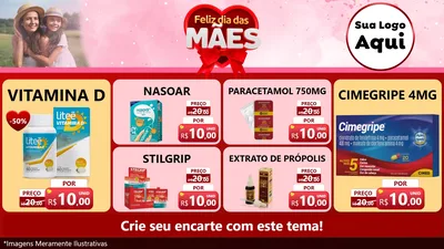 Modelo de TV para TV Horizontal com o tema Feliz Dia Das Mães para Farmácia