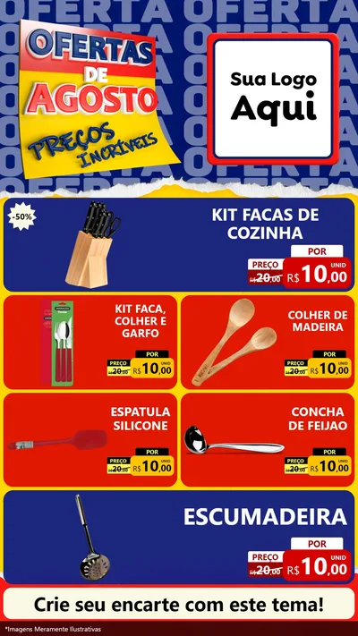 Modelo de TV para TV Vertical com o tema Ofertas de Agosto - Preços Incríveis para Utilidades Domésticas