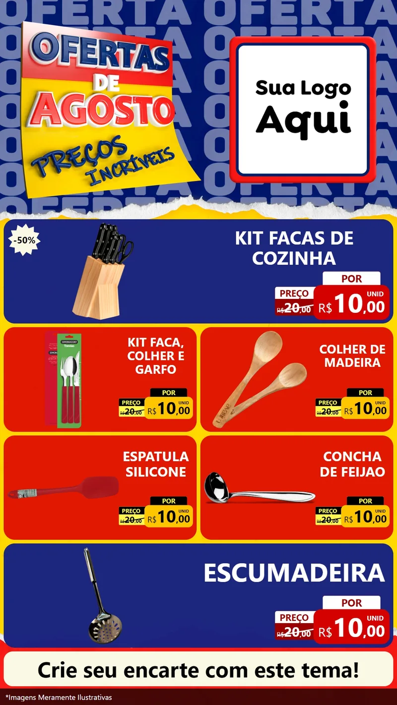 Modelo de TV para TV Vertical com o tema Ofertas de Agosto - Preços Incríveis para Utilidades Domésticas