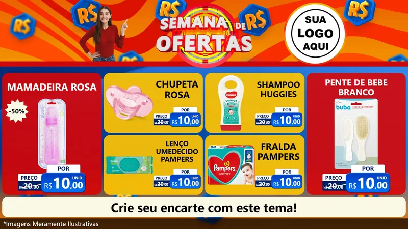Modelo de TV para TV Horizontal com o tema Semana de Ofertas para Bebês