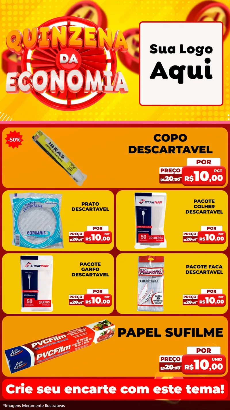 Modelo de TV para TV Vertical com o tema Quinzena Da Economia para Embalagens