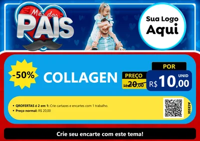 Modelo de Cartaz para Cartaz A4 Horizontal com o tema Mês Dos Pais para Suplementos alimentares