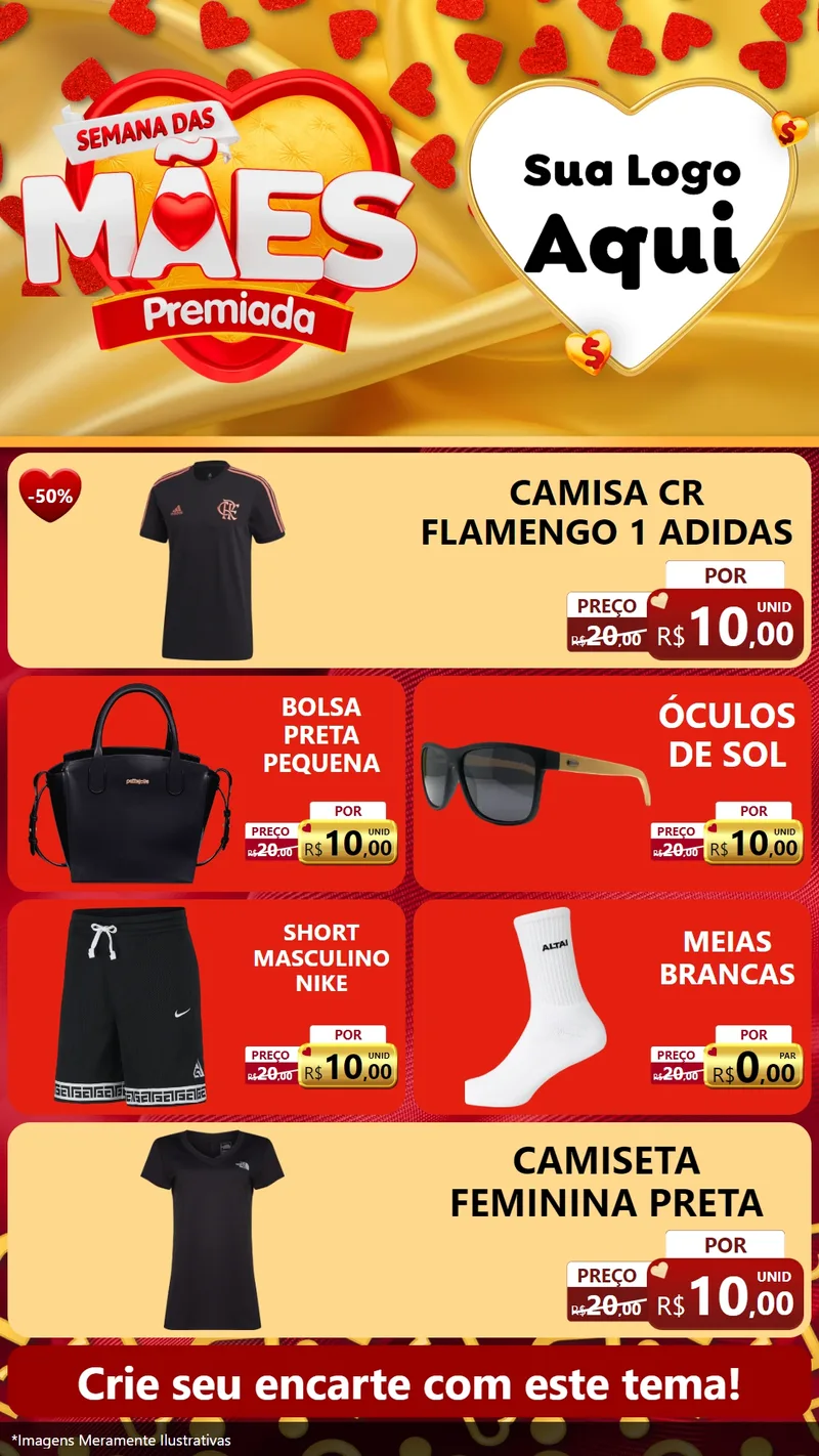 Modelo de TV para TV Vertical com o tema Semana das Mães Premiada para Roupas e acessórios