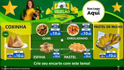Modelo de TV para TV Horizontal com o tema Seleção de Ofertas - Copa para Salgadaria