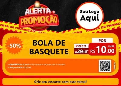 Modelo de Cartaz para Cartaz A4 Horizontal com o tema Alerta de Promoção para Artigos Esportivos
