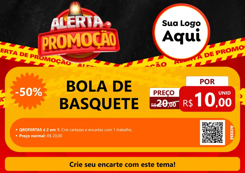 Modelo de Cartaz para Cartaz A4 Horizontal com o tema Alerta de Promoção para Artigos Esportivos