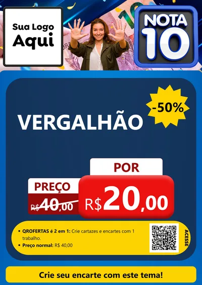 Modelo de Cartaz para Cartaz A4 Vertical com o tema Nota 10 para Ferragens