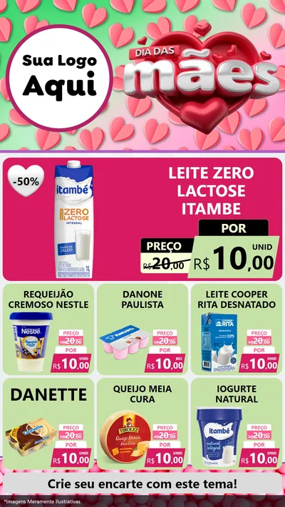 Modelo de Rede Social para Stories com o tema Dia das Mães para Frios e Laticínios