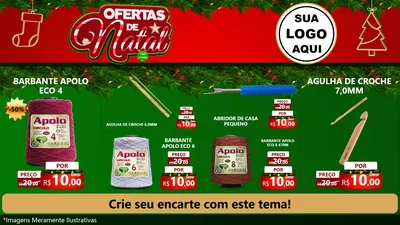 Modelo de TV para TV Horizontal com o tema Ofertas de Natal para Armarinho e Aviamentos
