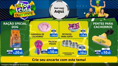 Modelo de TV para TV Horizontal com o tema Na Torcida Com Você - Copa para Pet Shop