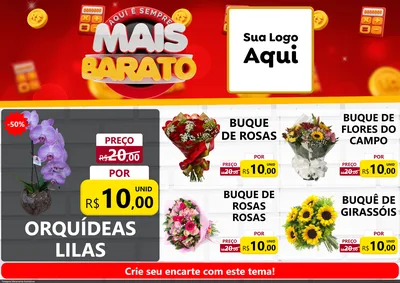 Modelo de Encarte para Encarte A4 Horizontal com o tema Mais Barato para Floricultura e jardim