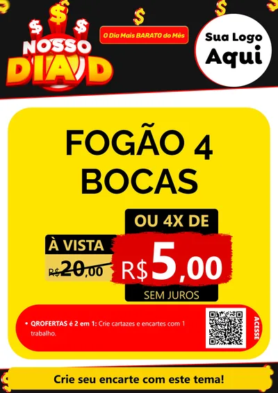 Modelo de Cartaz para Cartaz A4 Vertical com o tema Nosso Dia D para Móveis e Eletro