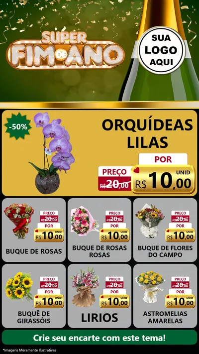 Modelo de Rede Social para Stories com o tema Super Fim de Ano para Floricultura e jardim