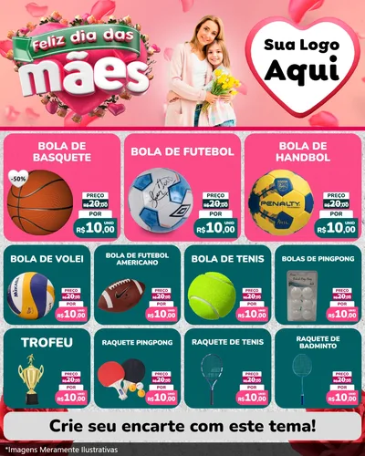 Modelo de Rede Social para Feed Instagram com o tema Feliz Dia das Mães para Artigos Esportivos