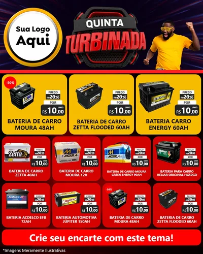 Modelo de Rede Social para Feed Instagram com o tema Quinta Turbinada para Baterias Elétricas