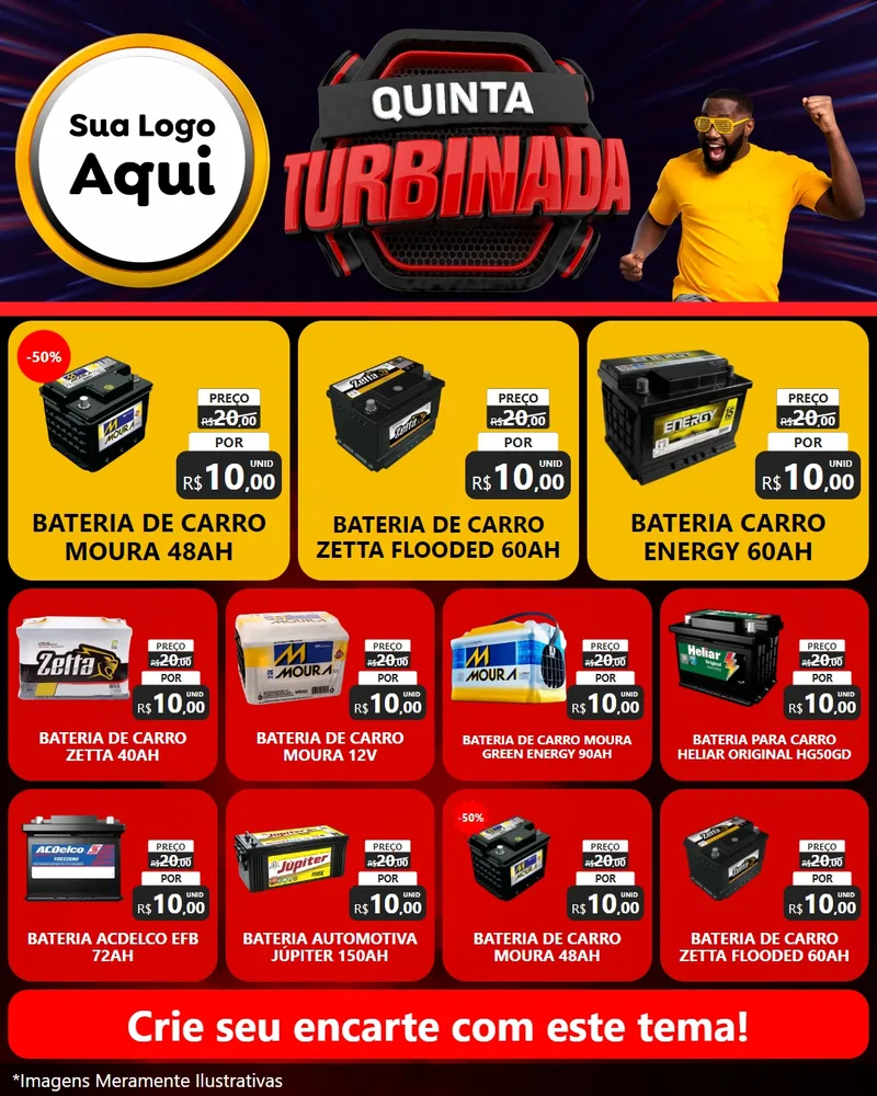 Modelo de Rede Social para Feed Instagram com o tema Quinta Turbinada para Baterias Elétricas