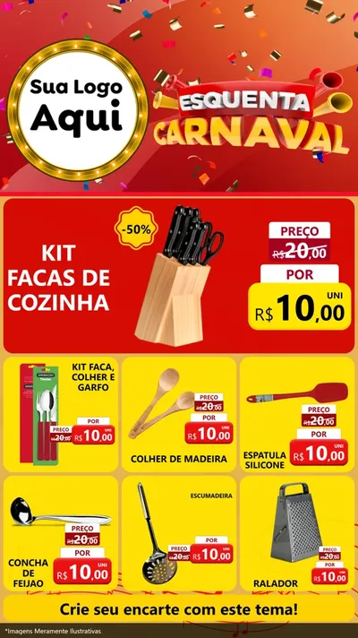 Modelo de Rede Social para Stories com o tema Esquenta Carnaval para Utilidades Domésticas