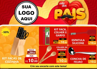 Modelo de Encarte para Encarte A4 Horizontal com o tema Mês Dos Pais para Utilidades Domésticas